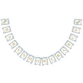 Elephant Crescent Moon Blue Floral Baby Dusche Wimpelkette (Alle)