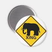 Elephant Crossing Highway-Zeichen Magnet (Vorderseite/Rückseite)