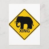 Elephant Crossing Highway-Zeichen Postkarte (Vorderseite)