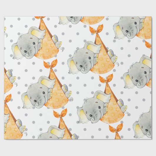 Elephant Cub Niedliches Kinderzimmer Kindergeschen Geschenkpapier (Flach)