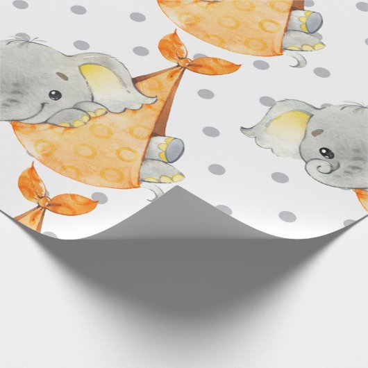 Elephant Cub Niedliches Kinderzimmer Kindergeschen Geschenkpapier (Ecke)