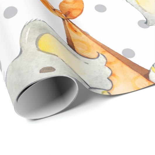 Elephant Cub Niedliches Kinderzimmer Kindergeschen Geschenkpapier (Rolleneckpunkt)