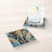 Elephant Cubism Animal Untersetzer (Schrägansicht)