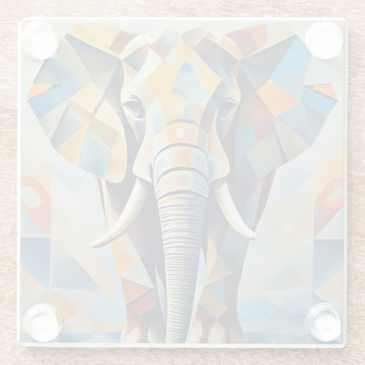 Elephant Cubism Animal Untersetzer (Rückseite)
