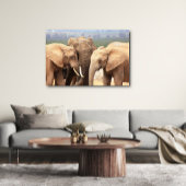 Elephant cuddle Leinwand Gerahmt