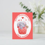 Elephant cupcake Kinder Valentine Postkarte (Stehend Vorderseite)