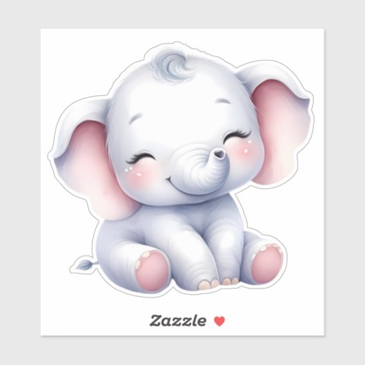 Elephant Custom Cut Scrapbooking Sticker (Blatt)