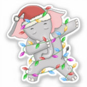 Elephant dab dabbin Lieblings-Weihnachtslichter Aufkleber (Vorderseite)