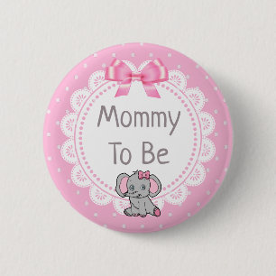 Elephant dachte, Mama sei eine Babydusche Button