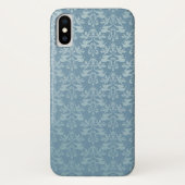 Elephant Damask Blue gemustert iPhone Gehäuse Case-Mate iPhone Hülle (Rückseite)
