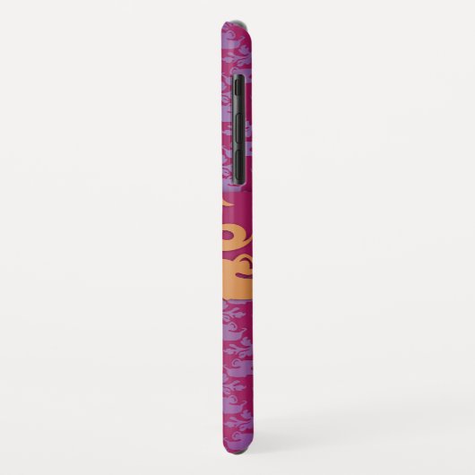 Elephant Damask lila Goldname Case-Mate iPhone Hülle (Hinten/Links)