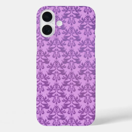 Elephant Damask Lilac iPhone Case (Rückseite)
