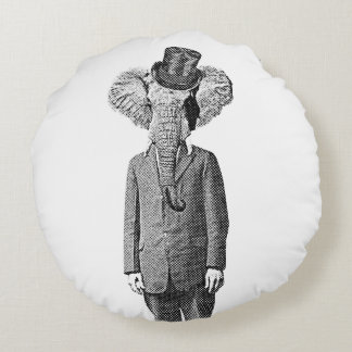 Elephant Dandy Rundes Kissen