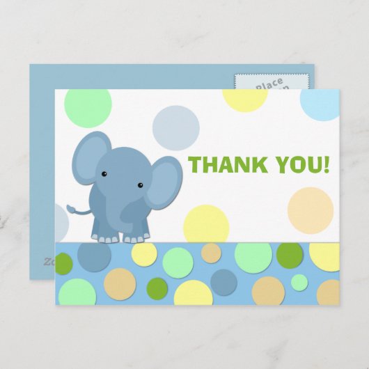 Elephant danke Ihnen Postcard Postkarte (Vorne/Hinten)