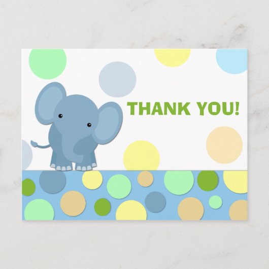 Elephant danke Ihnen Postcard Postkarte (Vorderseite)
