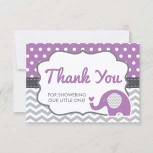 Elephant Danke Karte, EDITABLE FARBE