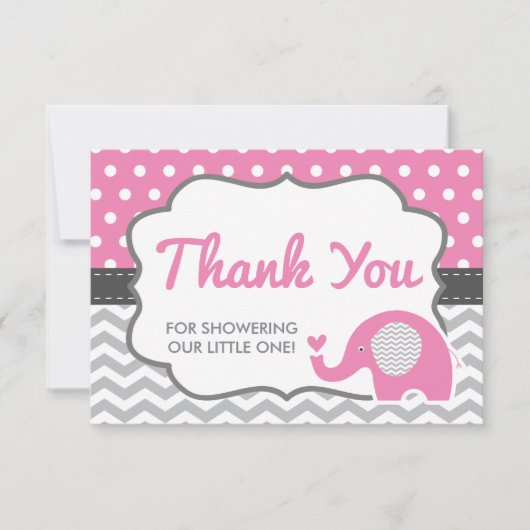 Elephant Danke Karte, EDITABLE FARBE (Vorderseite)