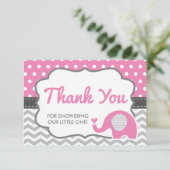 Elephant Danke Karte, EDITABLE FARBE (Stehend Vorderseite)