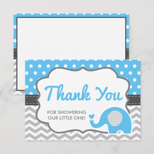 Elephant Danke Karte, EDITABLE FARBE (Vorne/Hinten)