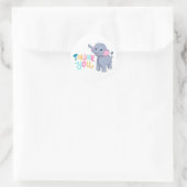 Elephant Danke, Sticker, Niedliches Etikett Runder Aufkleber (Tasche)