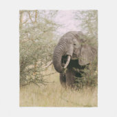 ELEPHANT, DER VON EINEM BAUM ESSEN WIRD FLEECEDECKE (Vorderseite)