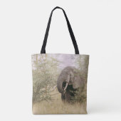 ELEPHANT, DER VON EINEM BAUM ESSEN WIRD TASCHE (Rückseite)