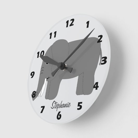 Elephant Design Personalised Runde Wanduhr (Winkel)