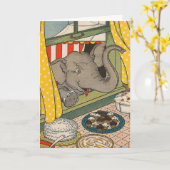 Elephant Desserts Geburtstag Karte (Gelbe Blume)