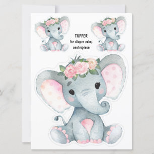 Elephant Diaper Cake Topper, Dekoration im Mittelp Einladung