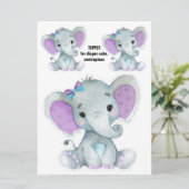 Elephant Diaper Cake Topper, Dekoration im Mittelp Einladung (Stehend Vorderseite)