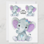 Elephant Diaper Cake Topper, Dekoration im Mittelp Einladung (Rückseite)