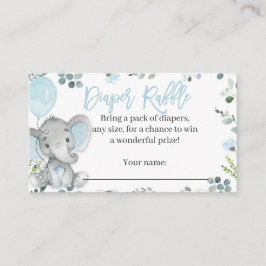 Elephant Diaper Raffle Card für einen Jungen Begleitkarte