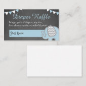 Elephant Diaper Raffle Cards für einen Jungen Begleitkarte (Vorne/Hinten)