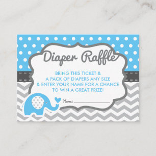 Elephant Diaper Raffle Ticket, EDITABLE FARBE Begleitkarte