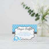 Elephant Diaper Raffle Ticket, EDITABLE FARBE Begleitkarte (Stehend Vorderseite)