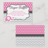 Elephant Diaper Raffle Ticket, EDITABLE FARBE Begleitkarte (Vorne/Hinten)