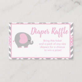 Elephant Diaper Raffle Ticket für Babydusche Begleitkarte