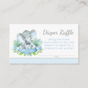 Elephant Diaper Raffle Tickets Begleitkarte
