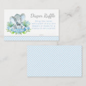 Elephant Diaper Raffle Tickets Begleitkarte (Vorne/Hinten)