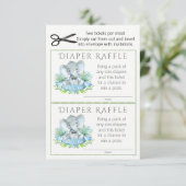 Elephant Diaper Raffle Tickets Begleitkarte (Stehend Vorderseite)