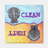 Elephant Dirty Clean Geschirrs Magnet (Vorne)