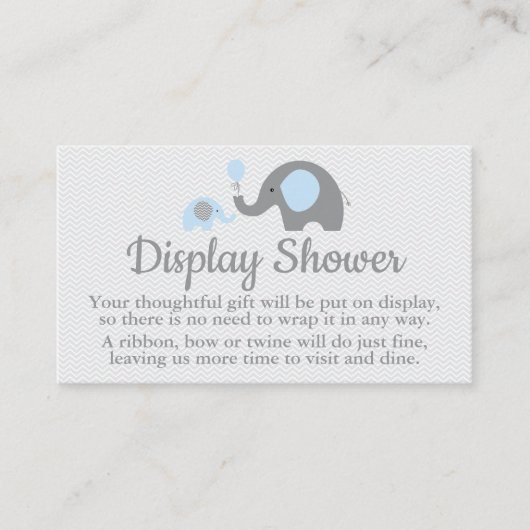 Elephant Display Shower Inserts in Blau und Grau (Vorderseite)