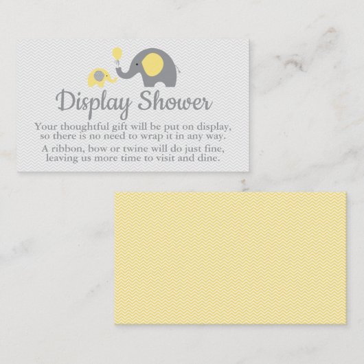 Elephant Display Shower Inserts in Gelb und Grau (Vorne/Hinten)