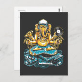 Elephant DJ Animal Electronic Music Techno Fan Postkarte (Vorne/Hinten)