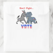 Elephant & Donkey ARGUING Kämpfen Sie nicht zur Ab Quadratischer Aufkleber (Tasche)
