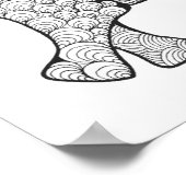 Elephant Doodle 2 Poster (Ecke)