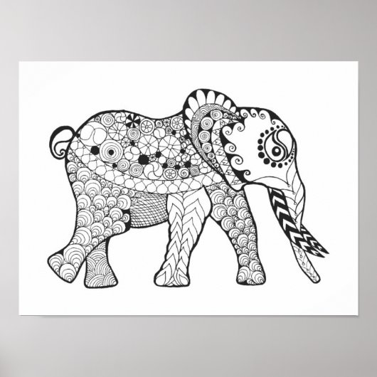 Elephant Doodle 2 Poster (Vorne)