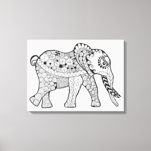 Elephant Doodle 6 Leinwanddruck (Vorderseite)