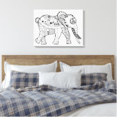 Elephant Doodle 6 Leinwanddruck (Insitu (Schlafzimmer))