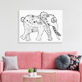 Elephant Doodle 6 Leinwanddruck (Insitu (Wohnzimmer))